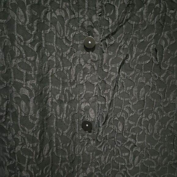 Silk Linen Buttonup Shirt Jacket 20W KateHill Lightweight Jacquard Artsy Money - Picture 9 of 16